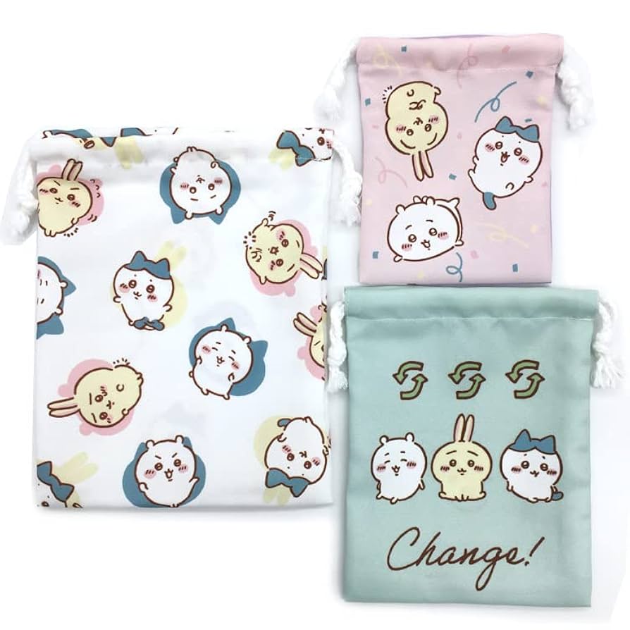 ちいかわ　プリントミス　巾着 ちいかわ モモンガ フェイス巾着 ポーチ｜パーフェクトワールド